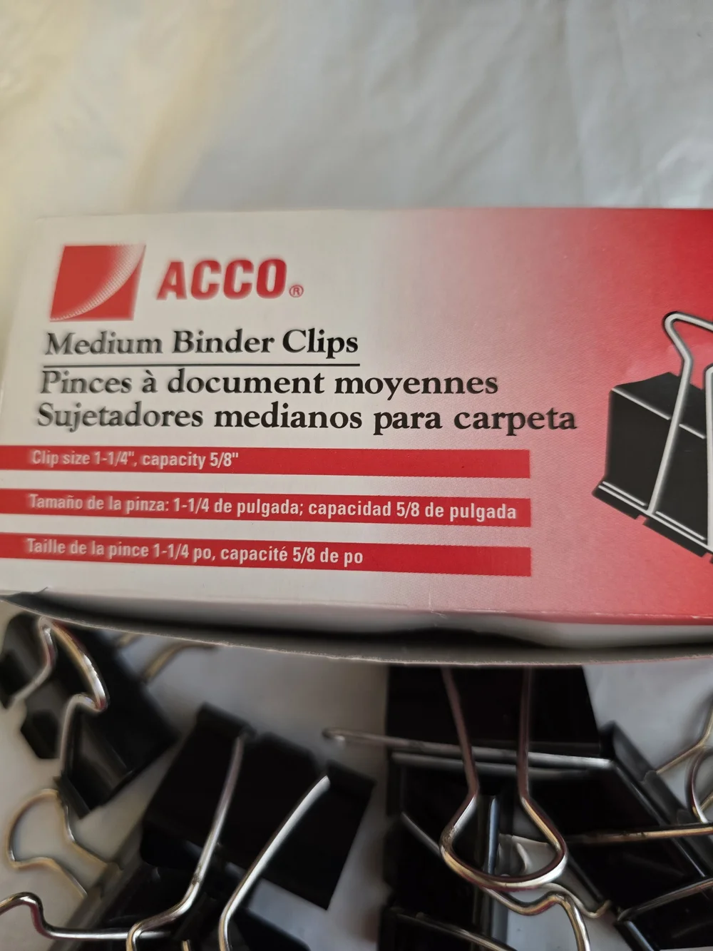 ACCO Medium Black Binder Clips - 30 Count New